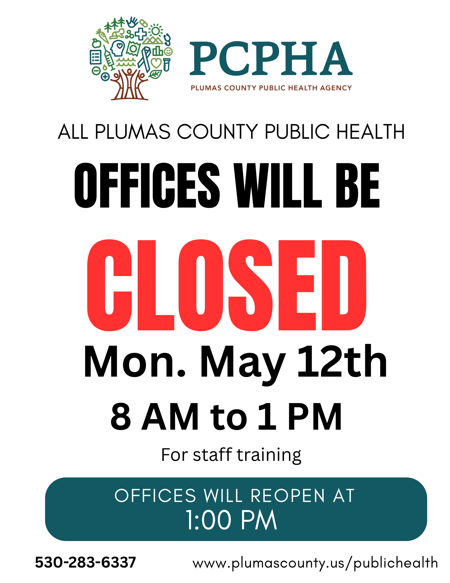 Office Closed May 12