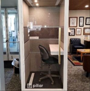Individual study booth at Quincy Library