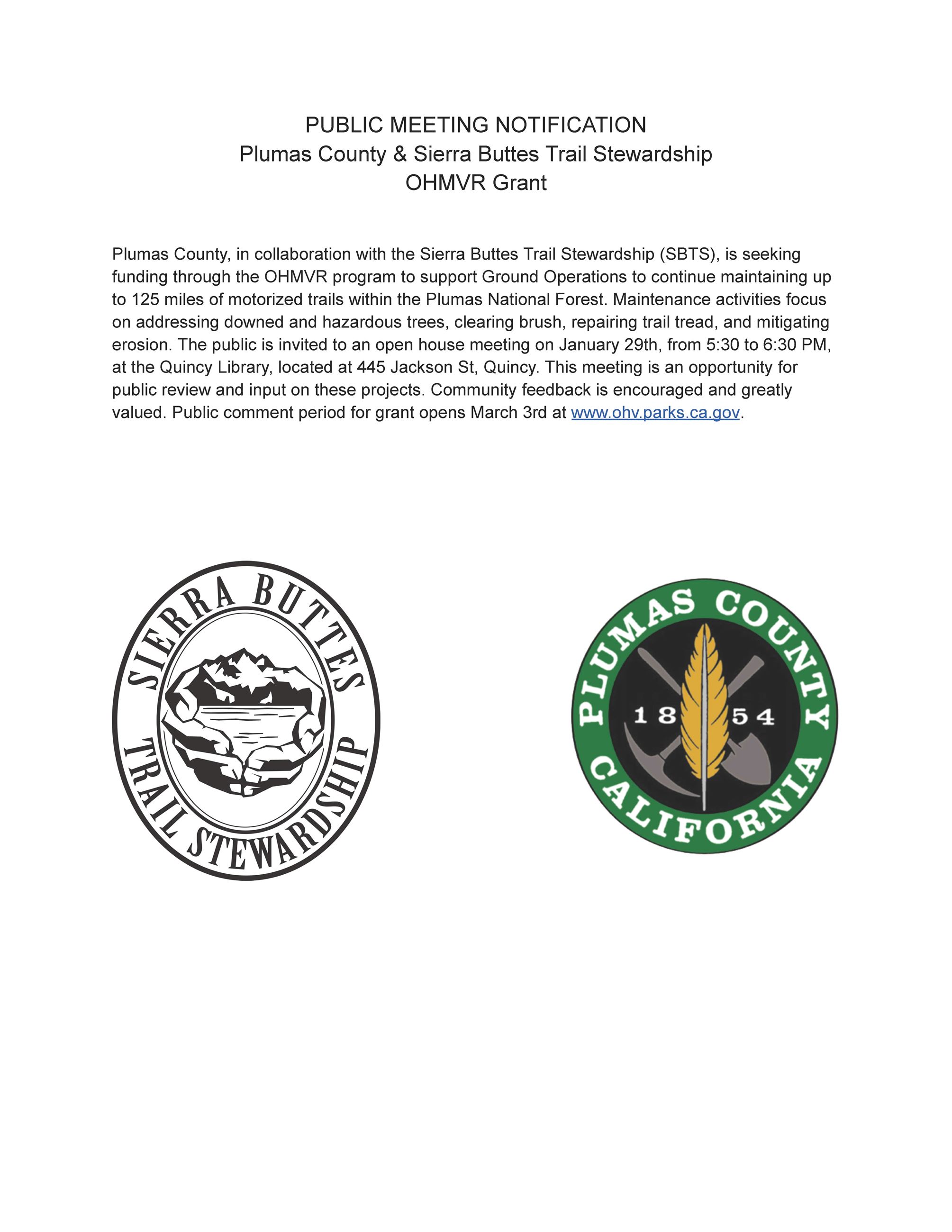 PUBLIC MEETING NOTIFICATION - sbts notice 20260129