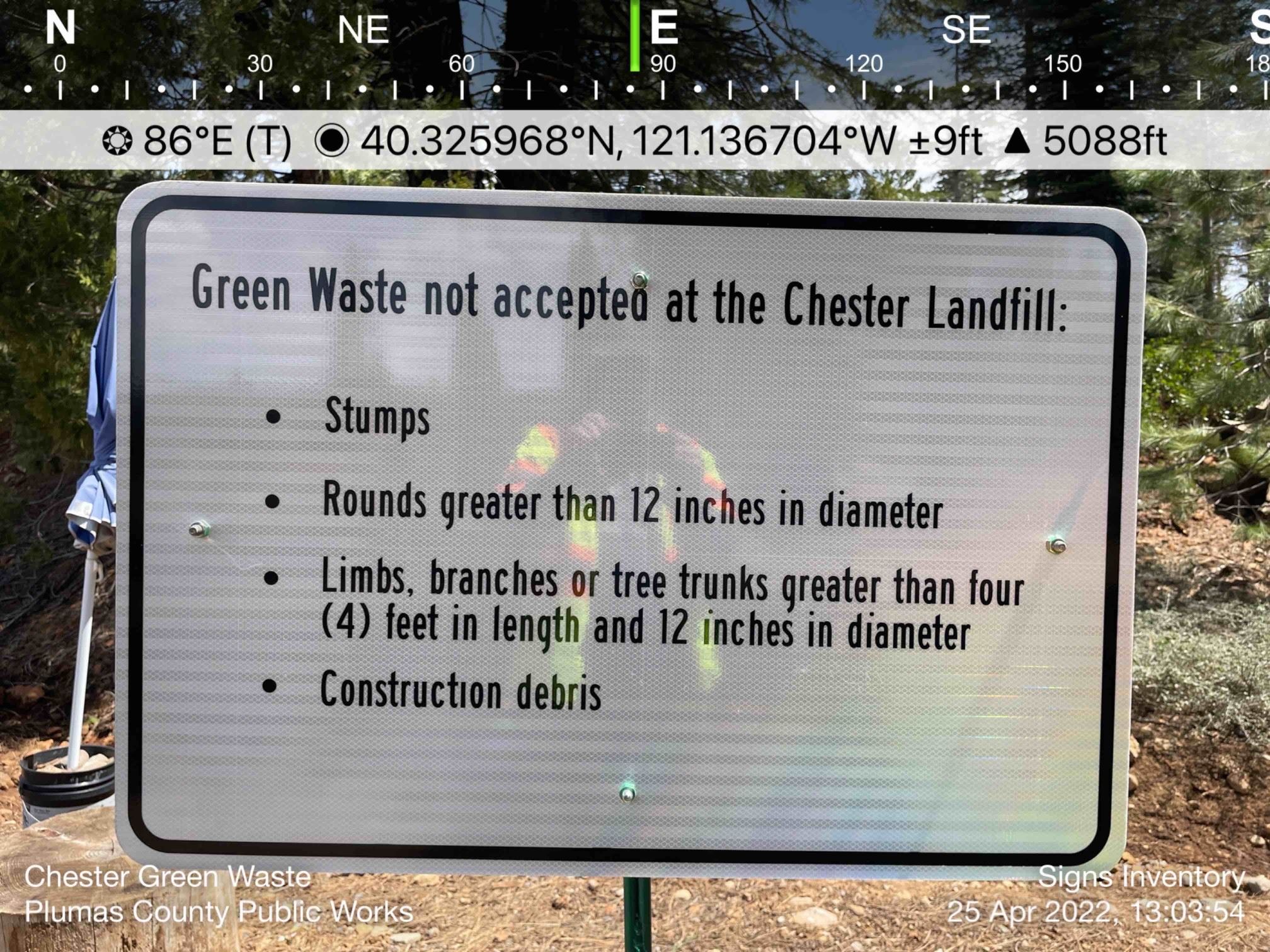 Sign - Acceptable waste