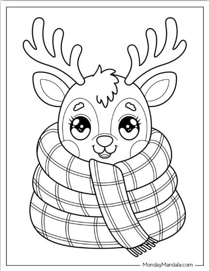 deer in a cozy scarf